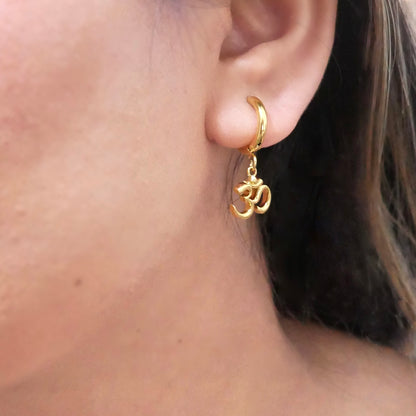 Om Dainty Hoop Earrings