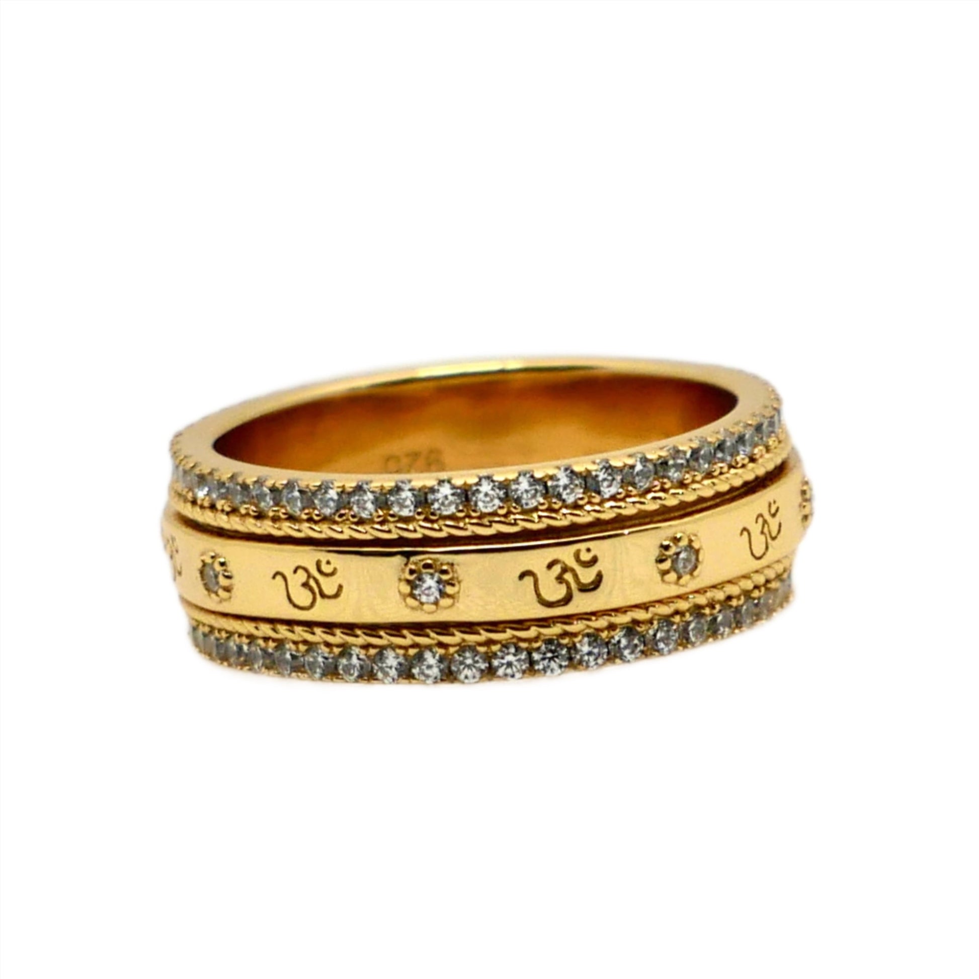 Gold aum om ring uk Hindu jewellery 