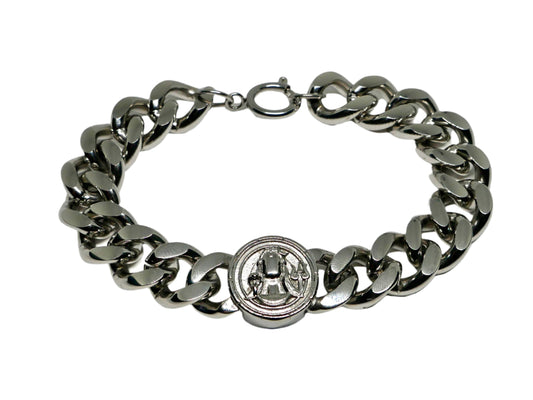 Lord Shiva Chain Bracelet Silver Stainless Steel