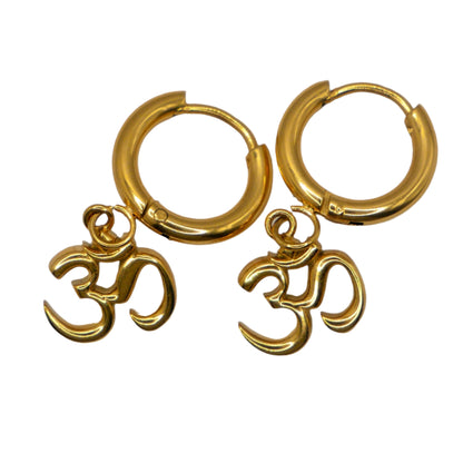 Om Dainty Hoop Earrings