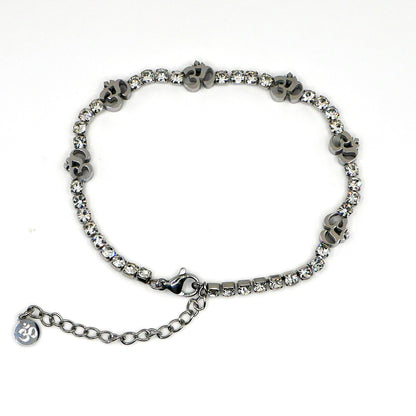 Silver Om Tennis Bracelet