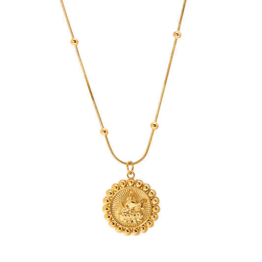 gold saraswati pendant