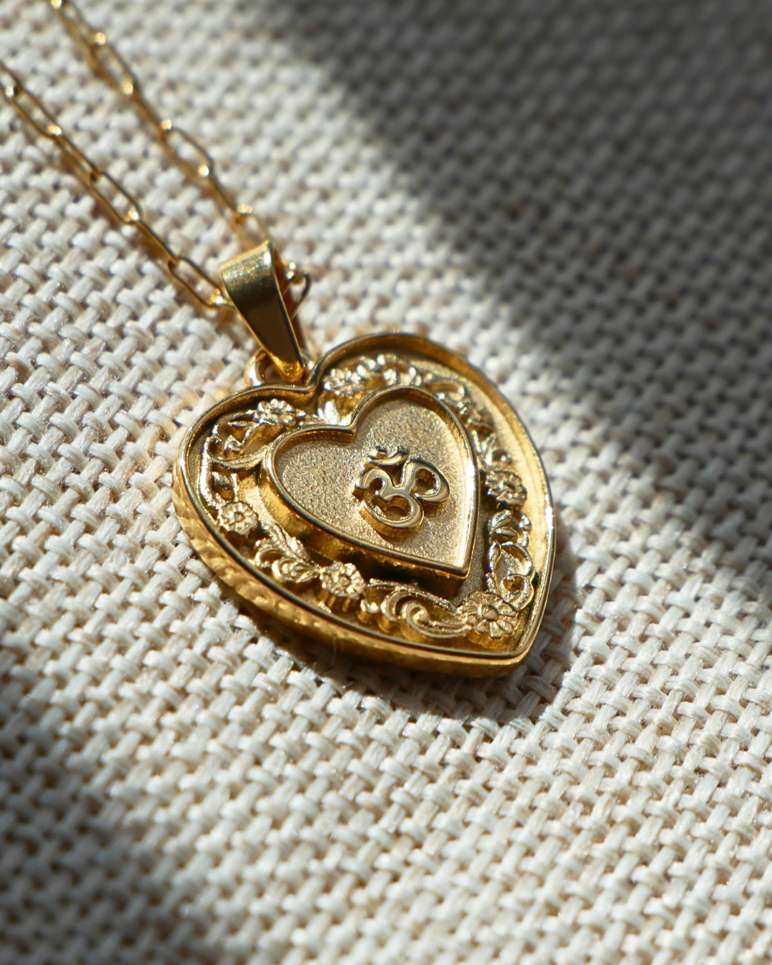 Om Heart Necklace